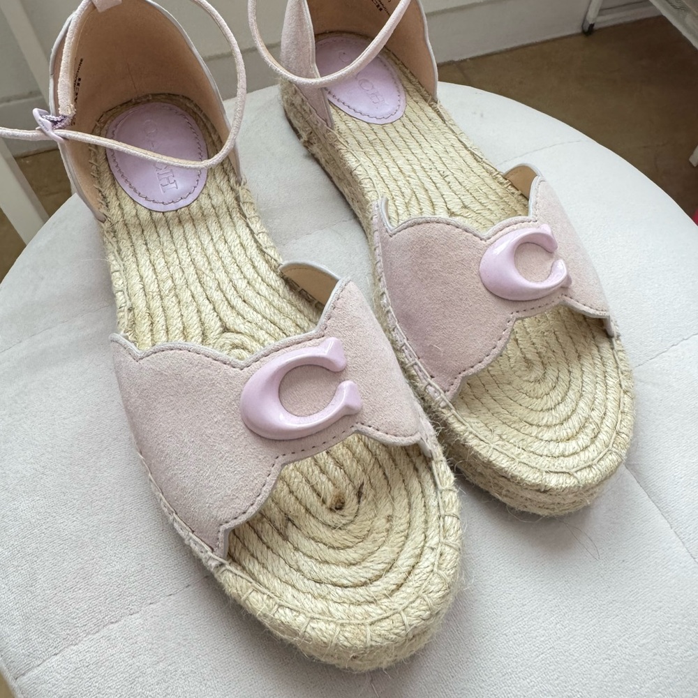COACH SUEDE ESPADRILLES SANDALS